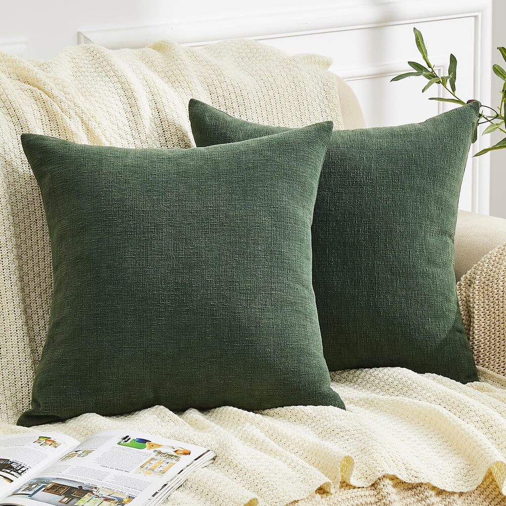 5047 Decorative Square Throw Pillow Covers 18"x18" Inch Set of 2, Super